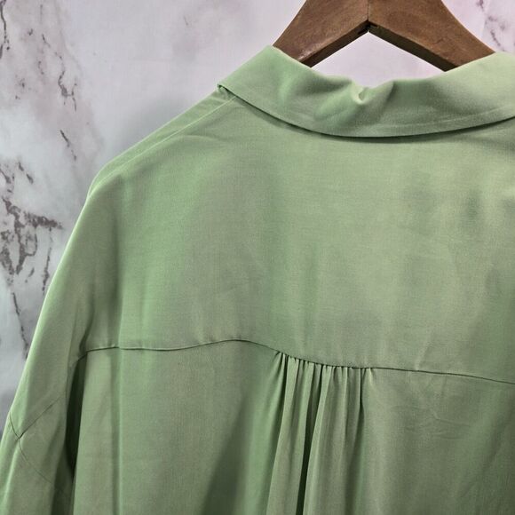 Anthropologie Shirt Womens Medium Button Front Tie Sandbridge Maeve - Picture 6 of 12